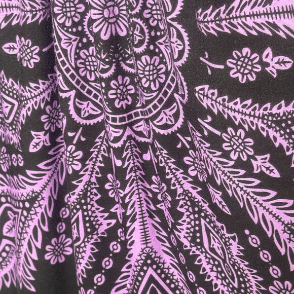 Calessa Women’s Medium Dress Black Purple Boho Medallion Beaded V-Neck Boho - Picture 6 of 8